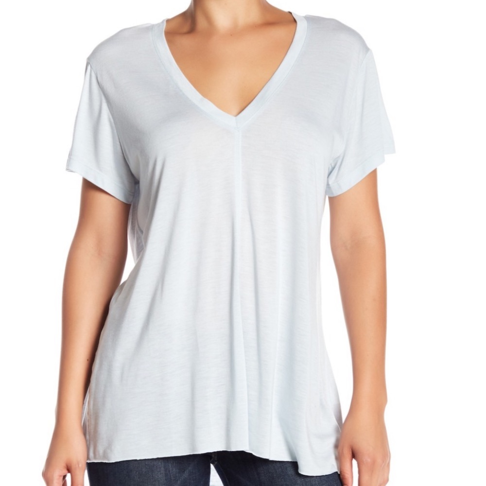 Helmut Lang Deep V-neck Opal Tee (M) NWT - Picture 7 of 8
